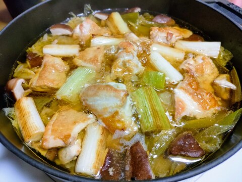 簡単!めんつゆで鶏南蛮鍋 〆はお蕎麦で♪